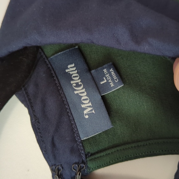 Modcloth Dark Green Peter Pan Collar Dress - Size Large - Picture 10 of 14